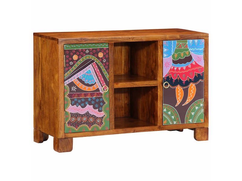  Buffet - bahut - meuble de rangement multicolore 90x35x60 bois massif d'acacia  - Conforama C