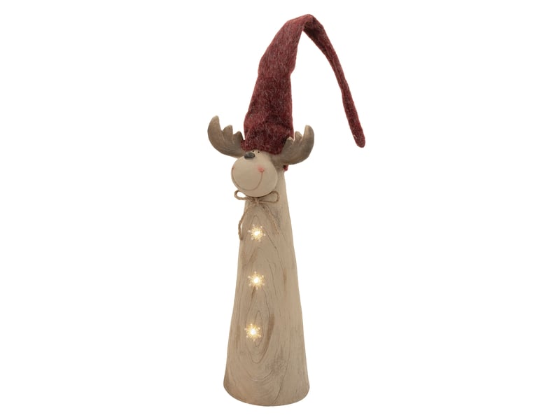 Ecd germany figurine d'élan de noël avec éclairage led, décoration d'intérieur renne avec bonnet, hauteur réglable de 80 cm à 113 cm, fonctionne à piles, statuette décorative en magnésie, marron ECD Germany GmbH - Conforama A