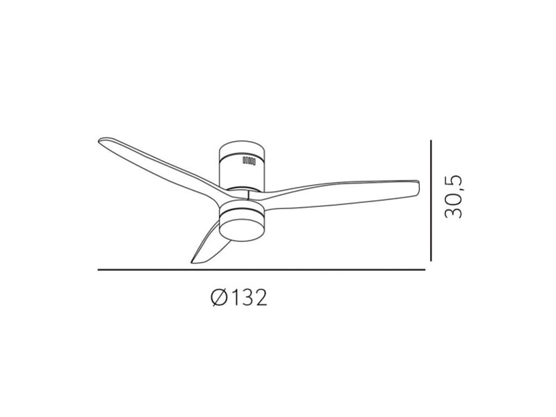  Ventilateur de plafond fabrilamp aguilón dc marronchêne 3 pales 132 cm 6 vitesses led 20 w télécommande 128291302 - Conforama E