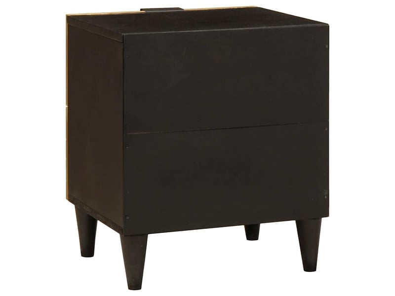  Table de chevet - cabinet de chevet - table de nuit 2 pc noir et or 40 x 33 x 46 cm  - Conforama E