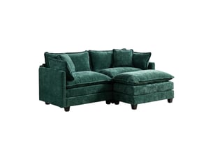 Canapé modulable 2 places en chenille vert - 198 x 75 x 84 cm
