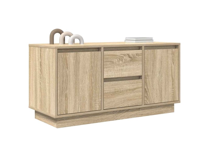  Meuble tv - banc tv - meuble de rangement avec lumières led chêne sonoma 100x41x50 cm  - Conforama E