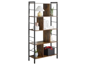 Étagère à livres étroite autoportante à 5 niveaux, idéale pour un bureau ou un salon, 77 x 30 x 157,5 cm, marron rustique