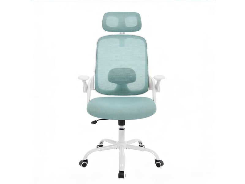 Chaise de bureau ergonomique 63,5x47x117,5 cm – bleu – dossier haut, appui réglable et gain de place - Conforama A
