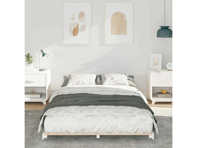  Lit double- lit adulte -  cadre de lit blanc 120 x 190 cm pin massif  - Conforama B
