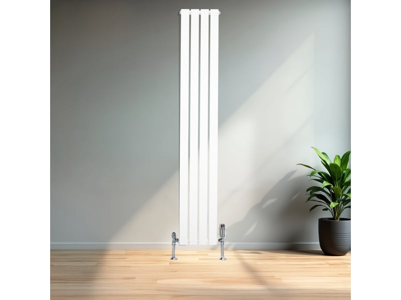 Radiateur plat à 1 colonne 1800 x 280 mm en acier carbone blanc chauffage centrale moderne verticale monté sur mur cuisine salle de bain [brosse de 40820 - Conforama D