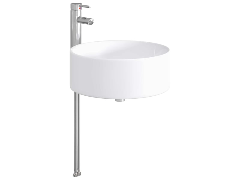  Lavabo de salle de bain avec robinet et évacuation chrome shl3453  - Conforama D