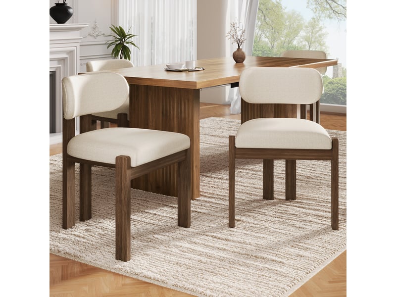 Chaise de salle à manger 54x54x79 cm - lot de 6 - bouclette - confort quotidien - design moderne - pour salle à manger - assise rembourrée - marron CozyNest - Conforama C