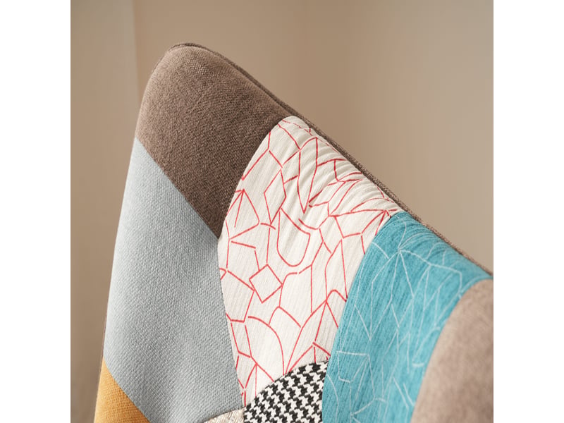  Fauteuil à bascule avec repose-pieds fauteuil de relaxation scandinave rembourré fauteuil de lecture salon pieds en bois  - Conforama E