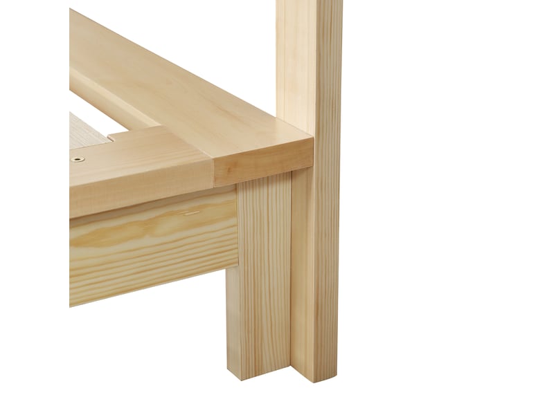  Lit 90 x 200 cm en pin avec dossier rembourré amovible - naturel C-CRAFTLINK - Conforama E