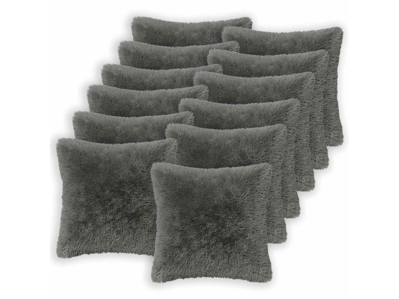  Lot de 12 coussins avec oreiller, coussins décoratifs heerlen vert clair fleece pv cf50149  - Conforama A