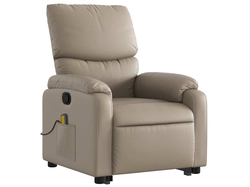 Fauteuil inclinable de massage cappuccino similicuir shl46605 - Conforama D