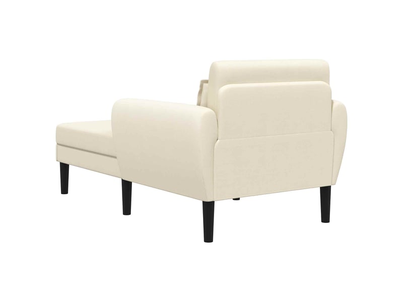 Vidaxl chaise longue crème velours granuleux - Conforama E