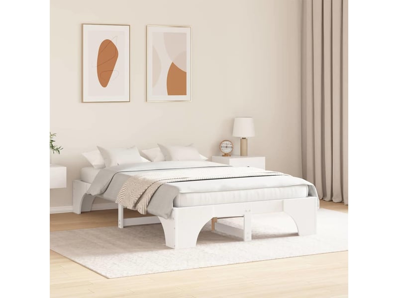  Lit double- lit adulte -  cadre de lit blanc 135 x 190 cm pin massif  - Conforama B