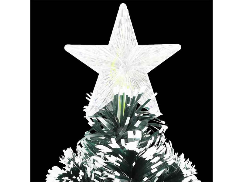  Sapin de noël - arbre de noël pré-éclairé vert et blanc 240 cm fibre optique  - Conforama E