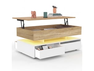 Table basse coloris blanc <strong>ID MARKET</strong> <strong></strong>