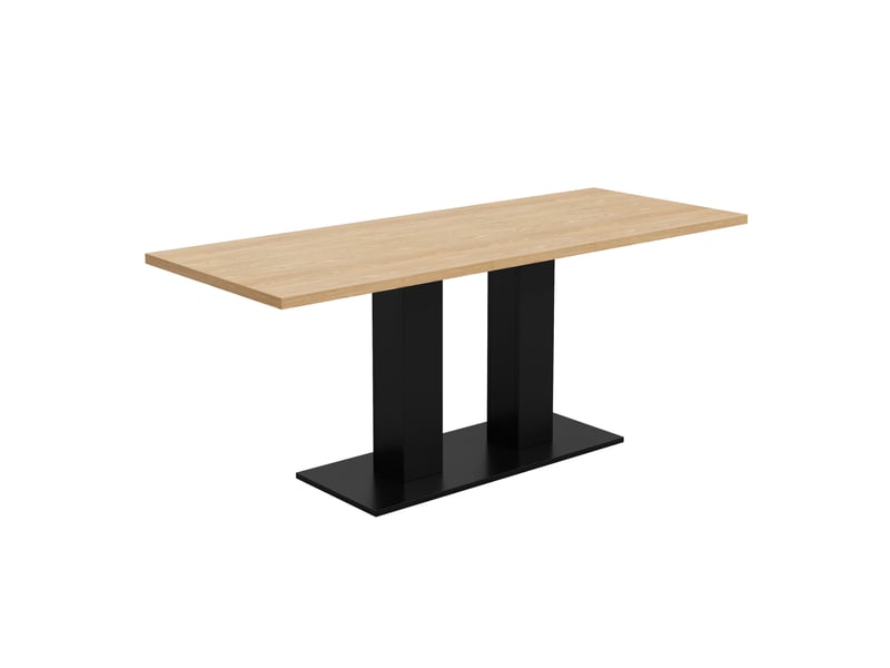 Table extensible rectangulaire 140-180 x 70 cm, pour 6-8 personnes, naturel - Conforama D