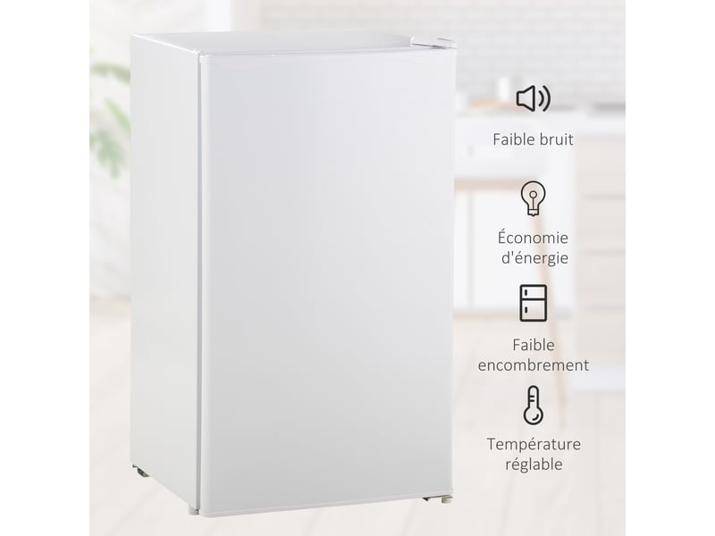 Réfrigérateur congélateur petit réfrigérateur 91 l étagères modulables design sous-comptoir 47,5 x 44,2 x 84 cm blanc - Conforama W