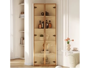 Vitrine coloris blanc 3 étagère(s) SEYAKANY - 62 cmx160 cm