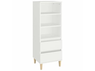 Buffet haut - bahut - meuble de rangement blanc 40x36x110 cm bois d'ingénierie