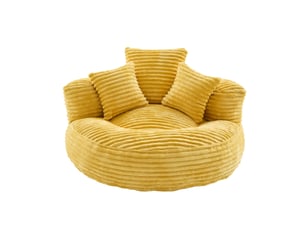 Fauteuil fixe TCQPZ  Velours côtelé jaune vendu A l'unité