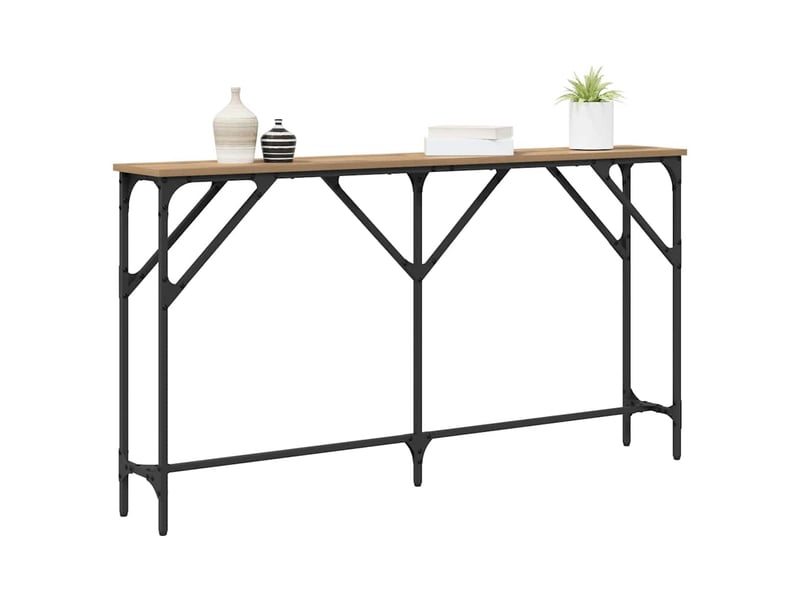  Table console - table d'appoint - table d' entrée chêne artisanal 140 x 23 x 75 cm  - Conforama C
