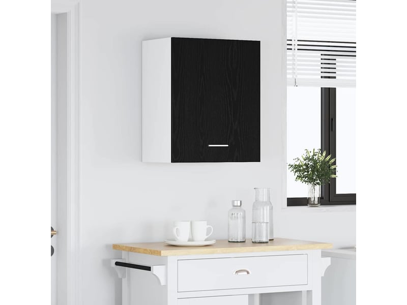 Meuble de rangement cuisine, armoire suspendue chêne noir 50x31x60cm bois d'ingénierie - Conforama D