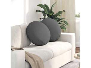 Lot de 2 coussins de siège, coussins décoratifs tissu gris foncé ø50 x 19 cm cf59830