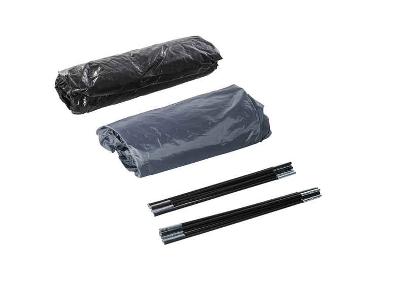  Tente dôme 4 personnes 4 saisons bleue en polyester, double paroi avec moustiquaire et vestibule à bagages  - Conforama E