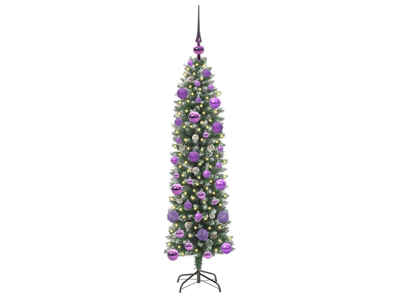Sapin de noël - arbre de noël artificiel slim vert et blanc 120 cm - Conforama C