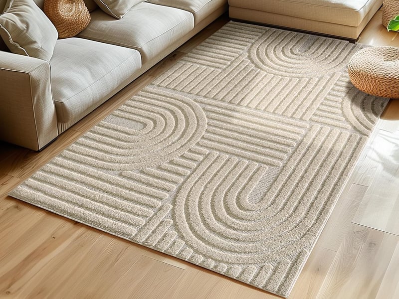Tapis à relief lena beige 120x170cm ART1201701121BEIGE - Conforama B