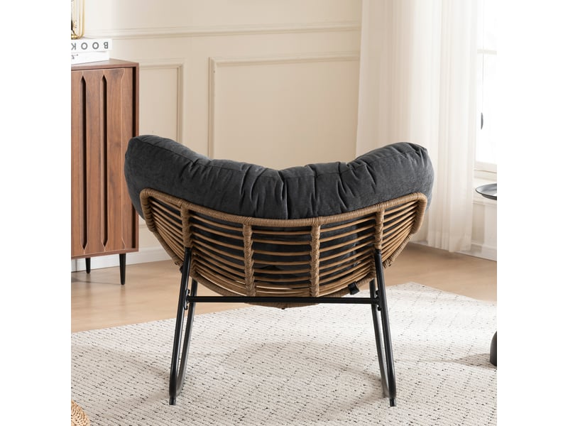  Fauteuil à bascule moderne en chenille avec cadre en métal 158 kg  - Conforama W