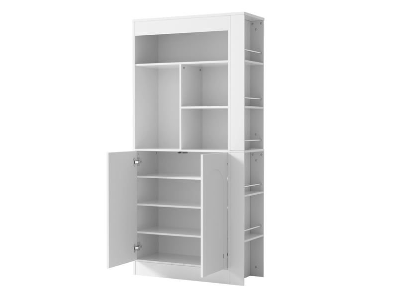  Armoire de rangement haute 2 portes étagères panneau de particules blanc 85x35x180 cm N657P45705051W - Conforama A