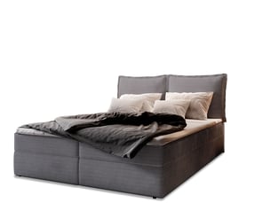 Lit avec rangement 180x200 cm <strong>MASSENO</strong> <strong></strong> coloris gris