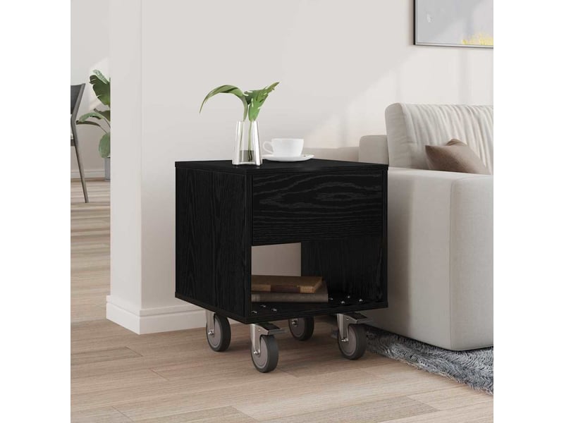  Table de chevet chêne noir 40,5 x 40 x 48 cm bois d'ingénierie  - Conforama D