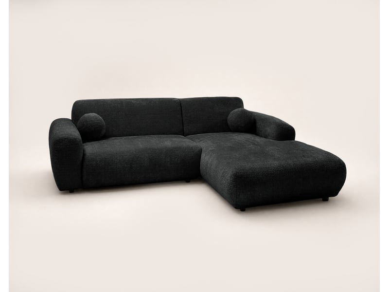  Louise - canapé d'angle droit 4 places en velours texturé - best mobilier - gris anthracite LOUISE - Conforama E