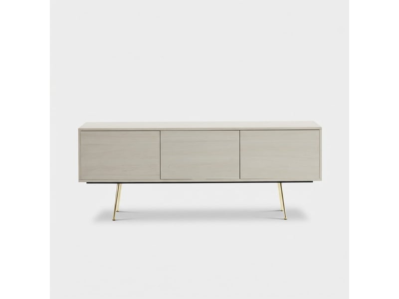 Meuble tv moderne avec 3 portes vharm - beige  - Conforama C