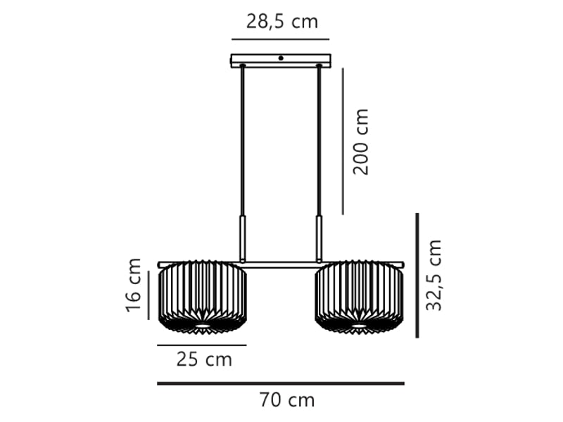  Suspension dual ajour finement plissé, vivienne en textile et métal noir, ip20, nordlux 2612243003 - Conforama E