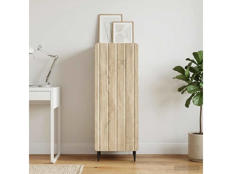 Buffet - bahut - meuble de rangement chêne sonoma 34,5 x 33 x 92 cm bois d'ingénierie  - Conforama B