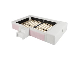Lit avec rangement 140x190 cm LEYTN   coloris blanc