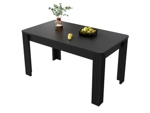 Table de salle à manger 116 x 65 x 75 cm, table rectangulaire, panneaux de particules, 4 pieds, noir