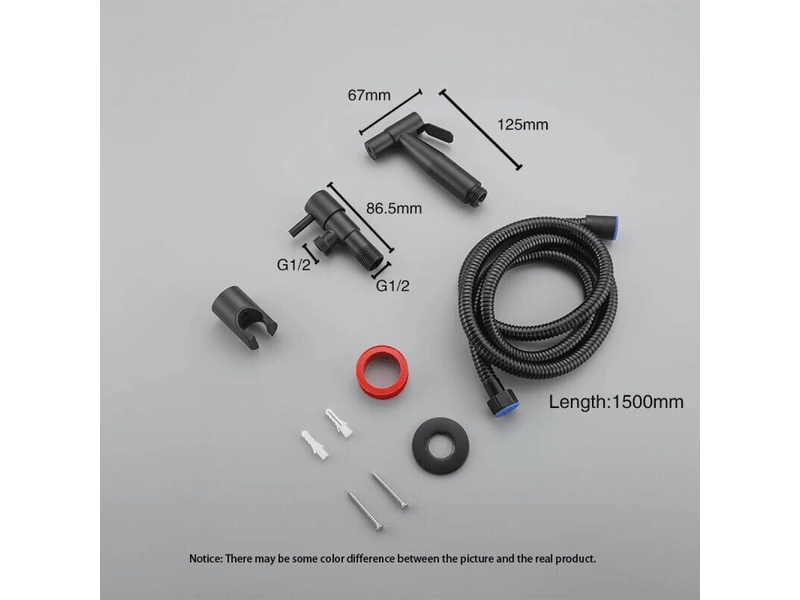  Pulverisateur de bidet portable noir, robinet de toilette, en acier inoxydable, salle de bain froide, valve shattaf, ensemble de je  - Conforama C