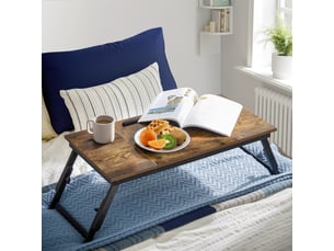 Table basse pliable pour ordinateur portable en bambou style industriel