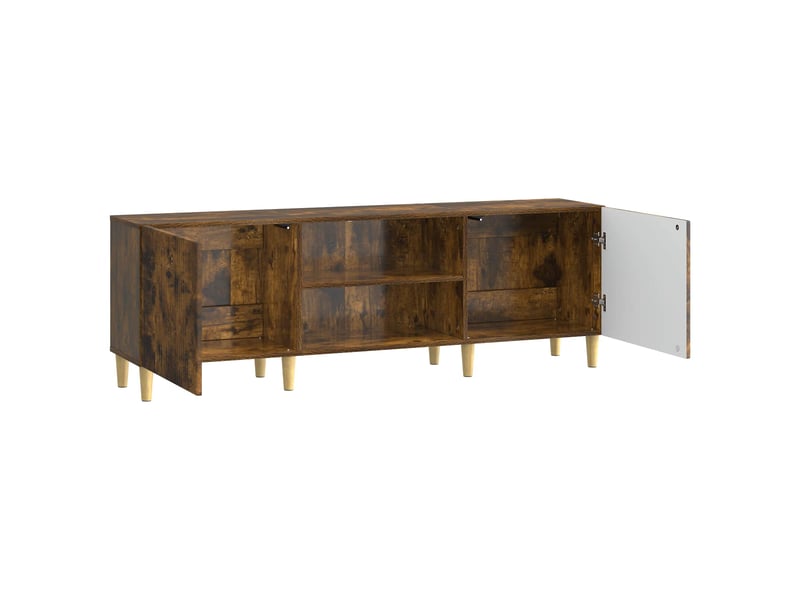  Meuble tv - banc tv - meuble de rangement chêne fumé 150 x 31 x 50 cm bois d'ingénierie  - Conforama E