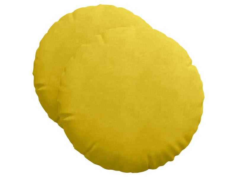  Lot de 2 coussins de siège, coussins décoratifs velours jaune ø50 x 19 cm cf59901  - Conforama A
