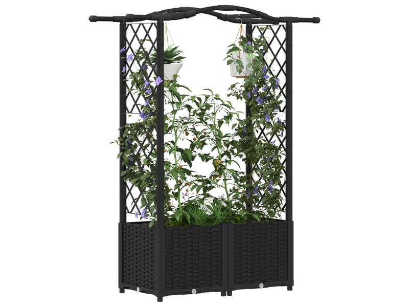  Jardinière - lit élevé avec treillis et toit noir 125 x 40 x 138 cm pp  - Conforama C