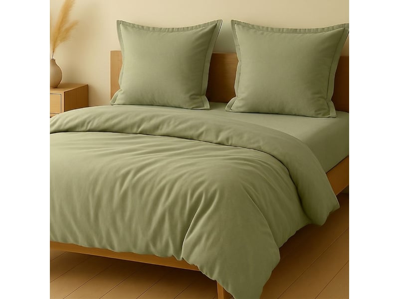  Parure housse de couette 240x220cm + 2 taies 100% coton verveine - vitalia VITALIA - Conforama B
