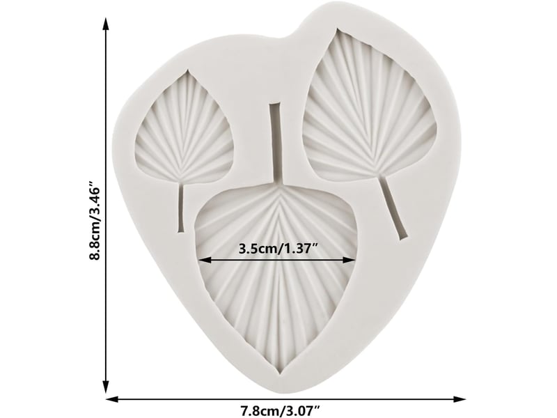 Moules en silicone feuilles de palmier éventail moules en argile 3d feuille de palmier pralines moules à bonbons pour décorer les gâteaux cupcake pâte - Conforama B