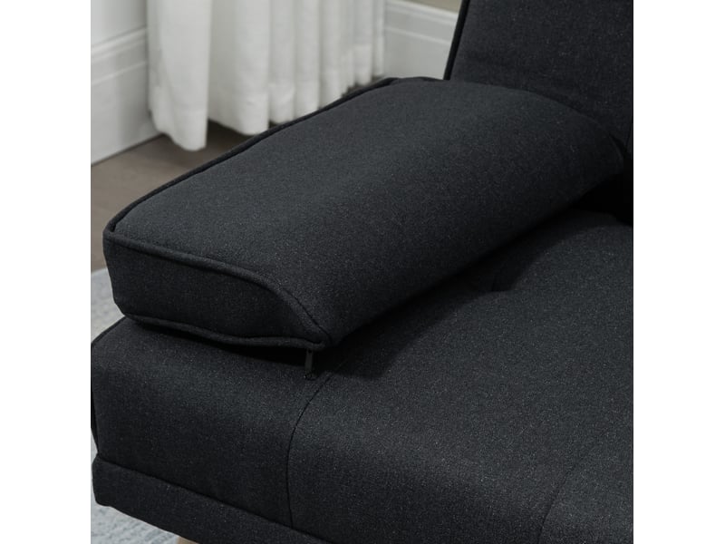  Canapé convertible ulevr 3 places 181 cm, dossier réglable 3 positions, table rabattable et porte-gobelets, polyester gris  - Conforama E