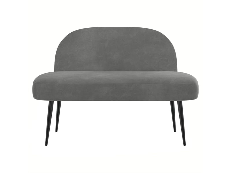  Banc rembourré avec dossier gris foncé 110x60x76 cm velours  - Conforama C